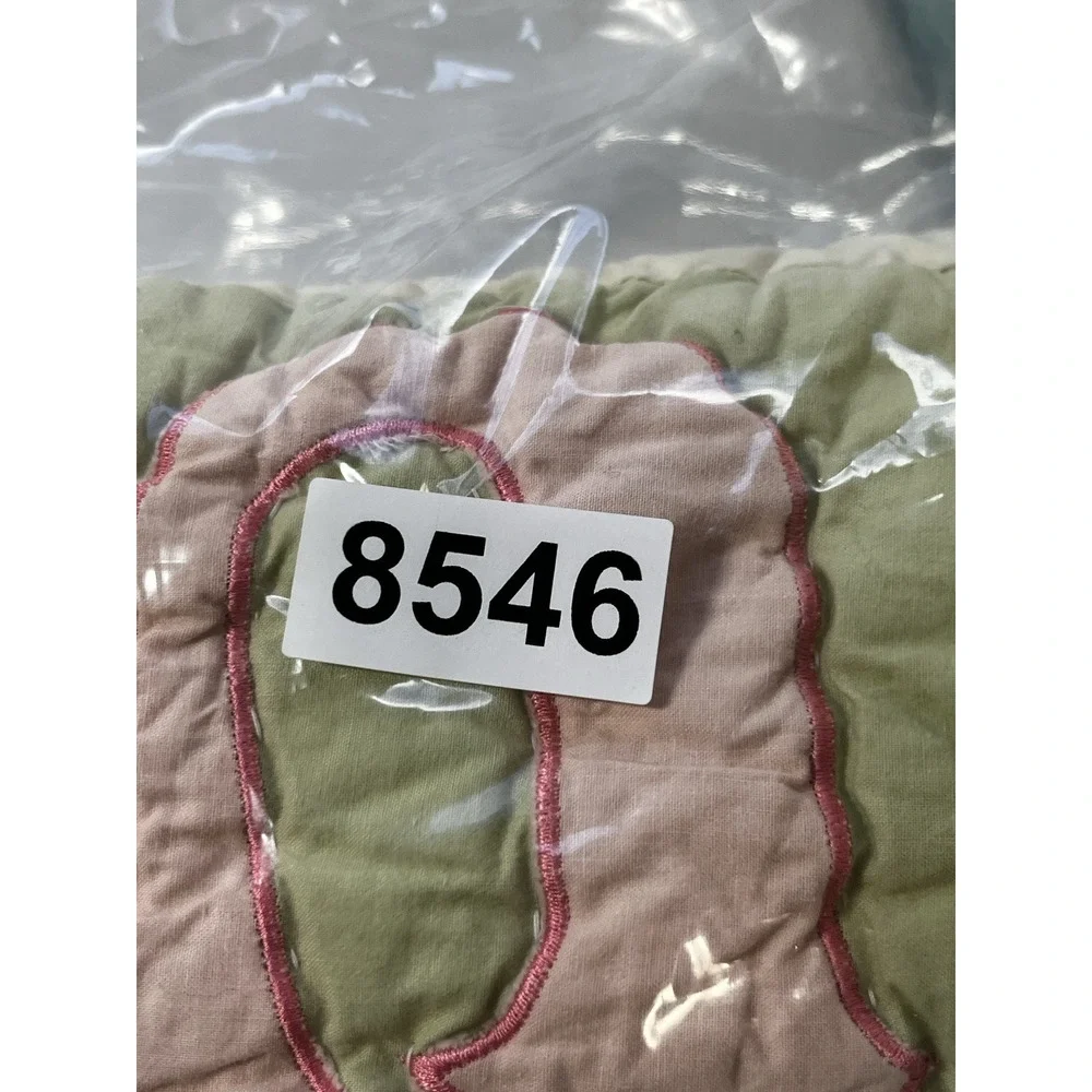Lillian Vernon Noah's Ark ABC Cotton Crib Baby Quilt White Personalized Monogram
